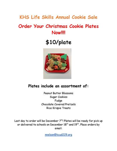 KHS Life Skills Christmas Cookie Flyer